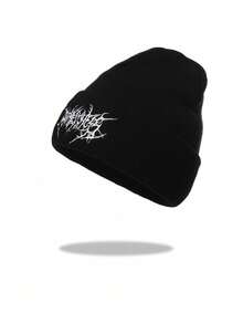 Dealstrict 1 Or 2 Pcs Casual Gothic Embroidered Knit Beanie For Men, Street Style Ski Cap For Women, Warm Multi-Purpose Cold Weather Hat, Loose Fit - Multicolor - View 5