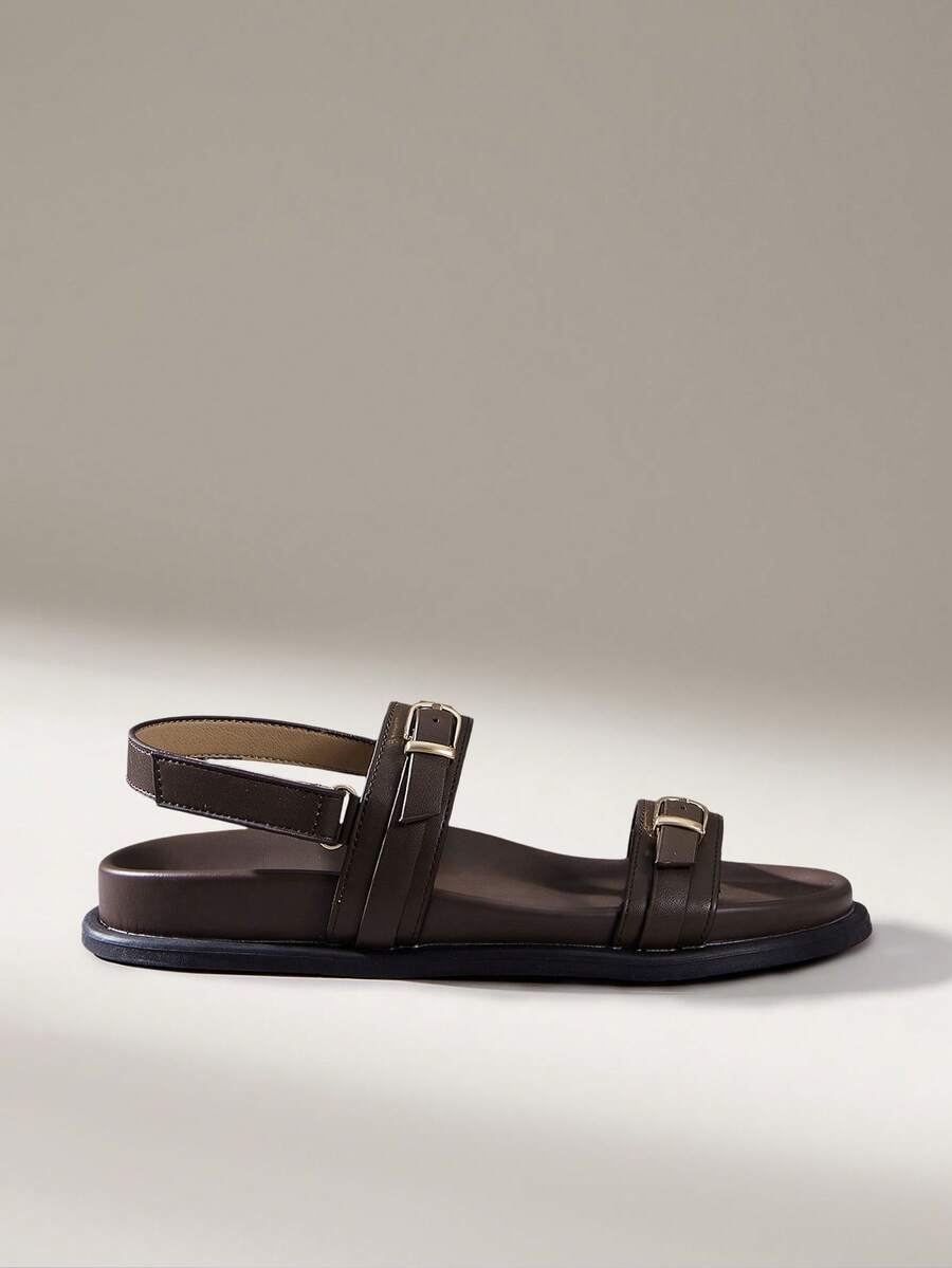 Solecia Sandal Datar Nyaman untuk Wanita - Warna coklat - View 1