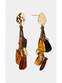 Noxbound Bohemian Style Brown Rope Woven Women's Tassel Earrings - Multicolor - View 6