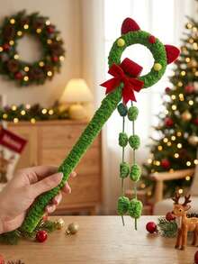 PETSIN 1 PC Random Color Tassels Christmas Big Size Cat Teaser With Cute Christmas Decoration,Shake To Make Sound,Mimicking Bird Calls - Green - View 1