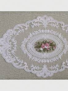1PC Vintage Inspired French Lace Doily Handcrafted Embroidered Nylon Table Mat Placemat Heat Resistant Anti Scald Water Repellent For Dining Room Restaurant Cafe Home Decor - Multicolor - View 2