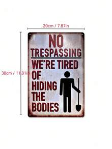 1PC VINTAGE HUMOROUS WARNING METAL SIGN FUNNY RETRO ROOM DECOR PLAQUE FOR BEDROOM GARAGE BAR PATIO DORM PET AREA OUTDOOR GARDEN HOME WALL ART DECORATION MULTIPLE STYLES DAILY SPACE DECOR GIFT - multicolor - View 8