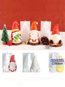 Santa Claus Elf Aromatherapy Candle Silicone Mold DIY Holding Snowflake Tree Faceless Dwarf Dropping Plaster Grinding. - Santa Claus - View 1