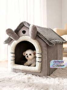 Comfortable Cat And Dog Pet Nest, Warm Winter Bed That Can't Be Removed And Washed, Classic Soft Polyester Cat Hole Nest,Warm Rest Shelter For Small Pets, Indoor Quiet Sleeping Cave For Cats And Dogs, And Pet House That Is Easy To Clean. - multicolor - View 2
