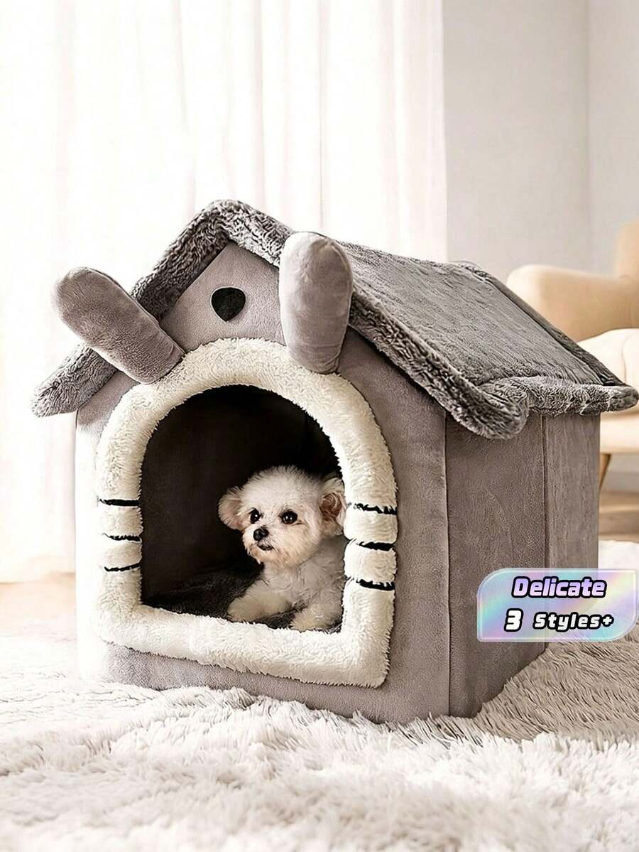 Comfortable Cat And Dog Pet Nest, Warm Winter Bed That Can't Be Removed And Washed, Classic Soft Polyester Cat Hole Nest,Warm Rest Shelter For Small Pets, Indoor Quiet Sleeping Cave For Cats And Dogs, And Pet House That Is Easy To Clean.
