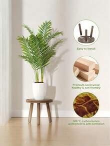 1pc Indoor Wooden Plant Support Stand, Suitable For 6-11 Inch (Approx. 15.2-28cm) Flower Pots Single Plant Support, Mid-Century Modern Style Plant Stool, Suitable For Large Plants, Perfect For Living Room, Balcony, Office - flower stand - View 6
