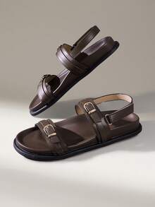 Solecia Sandal Datar Nyaman untuk Wanita - Warna coklat - View 6