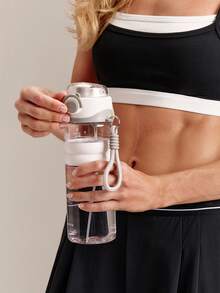 GLOWMODE 27oz  Tritan Cooling Spray Water Bottle With One-Touch Lid Gym Fitness Studio Work Travel Hiking Daily Active Casual - White - View 6