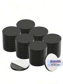 50 Pieces / 100 Pieces Round Magnets With Adhesive Backing, Soft Rubber Magnets, Self-Adhesive Magnetic Points, Strips, Soft Magnetic Patches, Refrigerator Magnets Diy - black - View 1