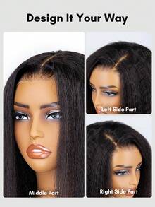 ALL READY WIG Kinky Straight 真人髮假髮 自然黑 13x4 蕾絲 無膠 18-26 英吋 180% 密度 Kinky Straight 自然外觀 漂白髮結 預拔髮際線 豐盈蓬鬆 自然髮際線 即戴即走 女款 - SNatural - 查看 8