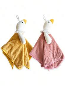 Joivida Cute Hanging Duck Hand Towel Crafted. It Features A Plush Duck Doll Top With Delicate Lace Trim, Delivering Strong Water Absorption And Quick-Drying Performance. Available In Two Gentle Tones, Ideal For Kitchen And Restroom Daily Use. - Multicolor - View 14