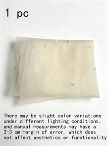 1 Piece Of Pearl Tulle, Suitable For Wedding Tablecloths, Dessert Table Decorations, Cake Photography Backdrops, Bridal Headpieces, Fairy-Style Designs, And White Lace Netting - Beige - View 6