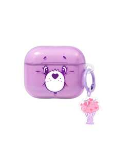 SHEIN X Care Bears Cartoon Pattern Protection Anti-Drop Bluetooth Headset Case With Pendant, Suitable For IPod - Purple - View 4