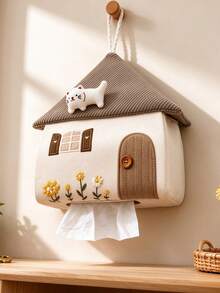 1PC Wall Mounted Tissue Box Bag - Hanging Napkin Dispenser Pouch For Bathroom, Living Room, Car, Dining Table, Portable Paper Holder, Space-Saving - View 4