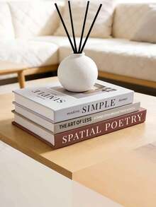 1pc Aesthetic Paper Decorative Books Faux Book Set For Coffee Table Bookshelf Mantel Modern Home Decor Halloween Christmas Ornament Gift - Multi-color - View 4
