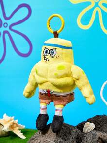 SpongeBob SquarePants | POKOJA LAND 1個肌肉聯名3D絨毛吊飾鑰匙圈，可愛站立造型，趣味壯漢設計，可掛在包包、鑰匙、書包上，適合所有年齡層，生日或週年紀念的有趣獨特禮物 - 黃色 - 查看 4