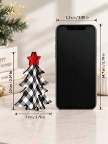 Muroi Mono DIY Interlocking Plaid Christmas Tree Ornament, Checkered Tabletop Holiday Decoration & Mini Festive Tree For Living Room, Bedroom, Office Desk, Fireplace, Christmas Party, Home Decor & Holiday Gift - multicolor - View 3