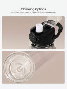 GLOWMODE 27oz Tritan 水壺，附手提把手與一鍵式瓶蓋，適合健身房、健身工作室、工作、旅行、登山、日常活動與休閒使用 - 黑色 - 查看 3