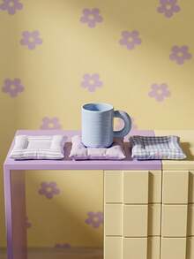 Joivida A Square Ins-Style Coaster With Simple Patterns Like Stripes And Plaid. Designed For Cream-Style Home Decor, It Offers Visual Pleasure And A Comfortable Touch For Urban Working Women And Teens - Multicolor - View 3