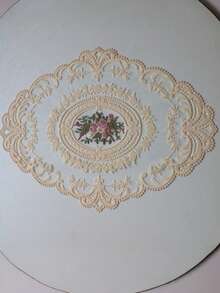1PC Vintage Inspired French Lace Doily Handcrafted Embroidered Nylon Table Mat Placemat Heat Resistant Anti Scald Water Repellent For Dining Room Restaurant Cafe Home Decor - Multicolor - View 6