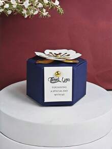 10 piezas Cajas de embalaje de regalo hexagonales de varios colores delicadas con tarjetas de agradecimiento, accesorios de flores de papel, cajas de regalo para bodas, compromisos, cumpleaños, inauguración de casa, fiestas de vacaciones, banquetes y embalaje de regalos en general - Multicolor - Ver 5