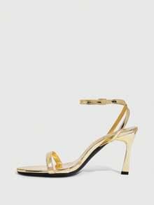 CUCCOO SZL Women's Adjustable Simple High-Heeled Sandals, Suitable For Daily Casual Wear, Spring Break, Easter, Prom - Gold - View 9