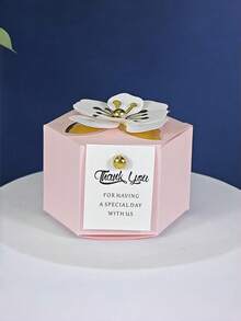 10 piezas Cajas de embalaje de regalo hexagonales de varios colores delicadas con tarjetas de agradecimiento, accesorios de flores de papel, cajas de regalo para bodas, compromisos, cumpleaños, inauguración de casa, fiestas de vacaciones, banquetes y embalaje de regalos en general - Multicolor - Ver 9