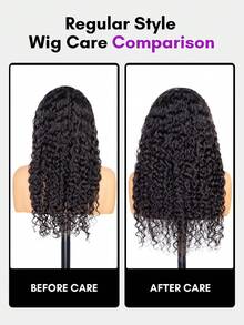 ALL READY WIG 水波紋 13x4 蕾絲前緣免膠水假髮 真人髮 18-26 英吋 180% 密度 自然黑 鮮明波浪 漂白髮結 預拔髮際線 透明蕾絲 易造型 女士日常佩戴 - SNatural - 查看 6