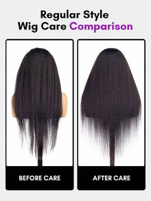 ALL READY WIG Kinky Straight 真人髮假髮 自然黑 13x4 蕾絲 無膠 18-26 英吋 180% 密度 Kinky Straight 自然外觀 漂白髮結 預拔髮際線 豐盈蓬鬆 自然髮際線 即戴即走 女款 - SNatural - 查看 6