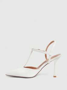 CUCCOO SZL Ladies Pointed Toe Round Vamp Empty Shoes. Painted High Heels. Versatile Commuter Four Seasons Classic Women's Shoes - Beige - View 3