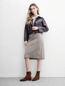 CUCCOO BIZCHIC 新款咖啡色抓絨方跟細筒時尚優雅百搭女款短靴靴子 - 咖啡 - 查看 8