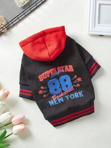 PETSIN Artist Retro Street Red & Black Colorblock Pet Print Sweatshirt 1pc, Holiday - Multicolor - View 2