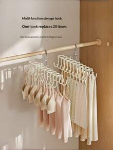 No Crease Hanger Rotating Hook Multi-Functional Camisole Scarf Belt Organizer Space-Saving Closet Storage Rack For Tank Top Bra Tie Pants Home Wardrobe Dormitory Laundry Room Essentials - View 4