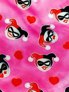 Harley Quinn X SHEIN 女款髮帽與頭巾帽套裝 - 玫粉色 - 查看 7