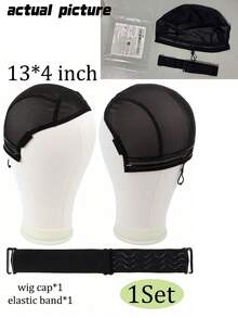 Wig Caps For Making Lace Wig With Drawstring Adjustable Mesh Cap With Adjust Silicone Nonslip Elastic Wig Band Weaving Cap With Drawstring For Making 4X4 5X5 13X4 13X6 Lace Front Wigs - multicolor - View 13