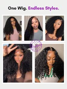 ALL READY WIG Kinky Curly Wear Go 免膠 13x4 前蕾絲真人髮假髮 18-26 吋 180% 密度 漂白髮結 預拔髮際線 明顯捲度 可調節綁帶 初學者友善 日常配戴 - SNatural - 查看 3