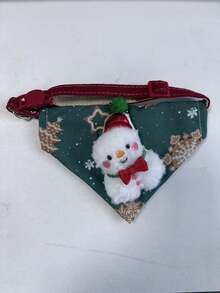Adjustable Christmas Pet Triangle Bandana Collar, Cute 3D Santa/Snowman/Reindeer/Tree Decor, Festive Holiday Neck Scarf Accessory For Puppy Kitten Small Dog - Multicolor - View 10