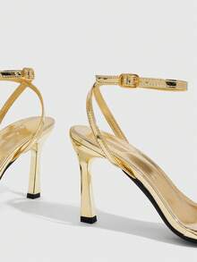 CUCCOO SZL Women's Adjustable Simple High-Heeled Sandals, Suitable For Daily Casual Wear, Spring Break, Easter, Prom - Gold - View 10