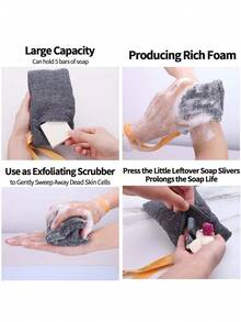Exfoliating Soap Protector Bags, Mesh Soap Saver Scrubber With Hanging Cord, Foaming Bath Soap Net For Shower, Skin Exfoliation And Soap Saver Home Bathroom Decor Fall Decor Back To School - one-size - View 7