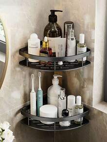 Wall Mounted Bathroom Storage Shelf, Punch Free Waterproof Metal Shower Caddy Organizer, Multi-Purpose Toiletry Storage Rack For Bathroom And Kitchen - Multicolor - View 14