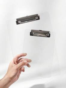 Transparent Board Clip, Ins Style Clear Thickened Hardened Writing Board, Restaurant Menu Holder, Writing Pad, File Folder - Clear - View 5