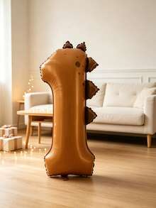 1 Piece Dinosaur-Shaped Foil Balloon, Suitable For Birthday Party Decorations, Dinosaur-Themed Photo Props, And Jungle-Themed Party Decorations. - coffee color - View 2