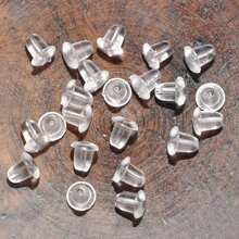 50-2000pcs Earring Backs With Cap, 5mm Hair Scrunchie Accessories, Women'S Fashion Earrings - Transparent - View 4