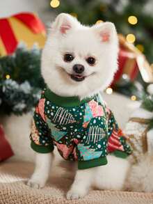 PETSIN 1 Pc Christmas Tree Printed Green Pet, Suitable For Cats And Dogs - Multicolor - View 5