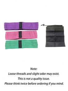 3 PiecesResistance Band Set, Non-Slip Elastic Exercise Bands For Legs, Body Stretching, Workout, Yoga, Made Of Fabric, Multiple Colors (Pink, Purple, Green), Multi-Level Tension, Squat Booty Resistance Loop Bands For Fitness, Yoga - Multicolor - View 10