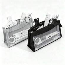 Transparent 5-Layer Mesh Pencil Case, Visible Pocket Storage Bag, School Supplies - Style 1 - View 12