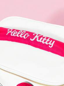 HELLO KITTY AND FRIENDS | SHEIN Cute Cat Print Large Capacity Polyester Makeup Bag With 3D Bow & Handle, Cosmetic Organizer For Travel & Daily Use - Rose red bow - View 6