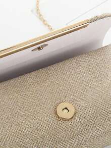 SIENNITY Lightweight, Business Casual Rhinestone Decor Bucket Bag Mini Drawstring Design - Gold - View 6