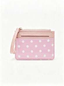 Haus Hana Polka Dot Multi-Card Slot Mini Wallet, Japanese Korean Style Solid Cute Card Holder, Luxury Coin Purse - Multicolor - View 12