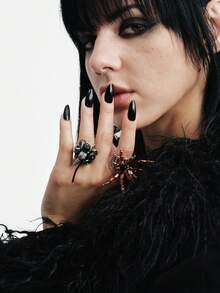 MortiRose Stainless Steel Shaped Gothic Design Ring - Silver - View 5